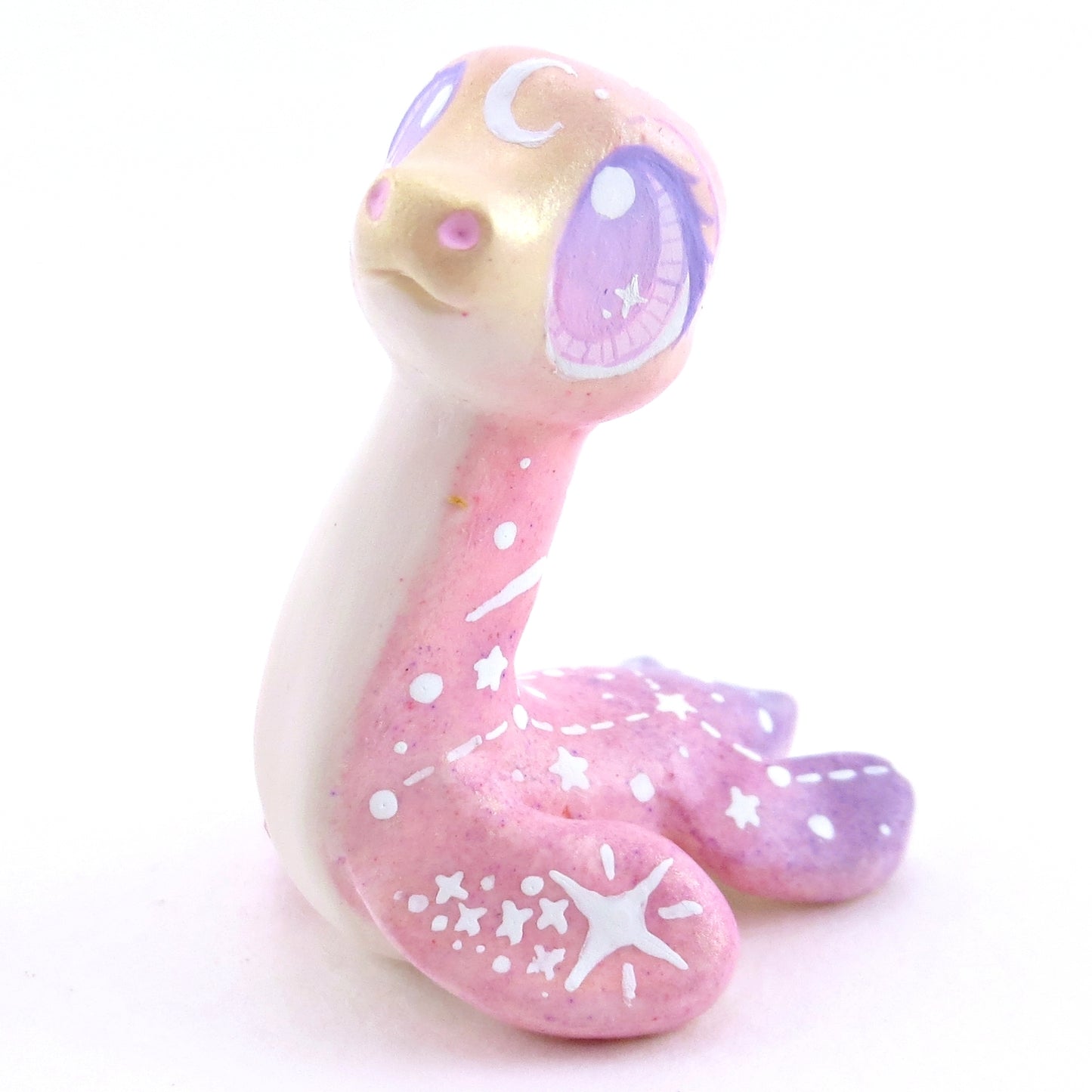 Peach/Pink/Purple Constellation Ombre Nessie Figurine - Polymer Clay Enchanted Ocean Animals