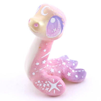 Peach/Pink/Purple Constellation Ombre Nessie Figurine - Polymer Clay Enchanted Ocean Animals