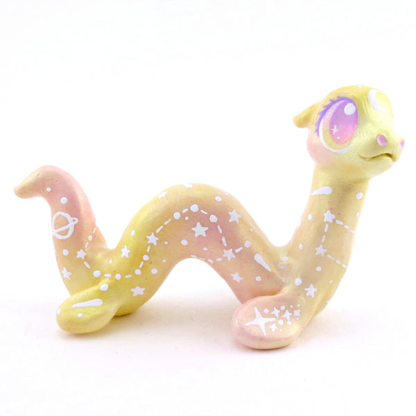 Peachy Constellation Noodle Nessie Figurine - Polymer Clay Enchanted Ocean Animals