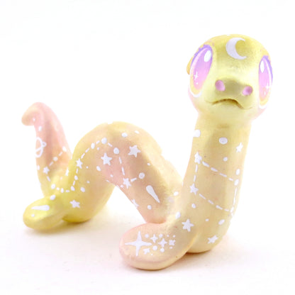 Peachy Constellation Noodle Nessie Figurine - Polymer Clay Enchanted Ocean Animals