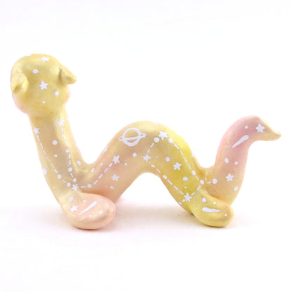 Peachy Constellation Noodle Nessie Figurine - Polymer Clay Enchanted Ocean Animals