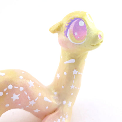 Peachy Constellation Noodle Nessie Figurine - Polymer Clay Enchanted Ocean Animals