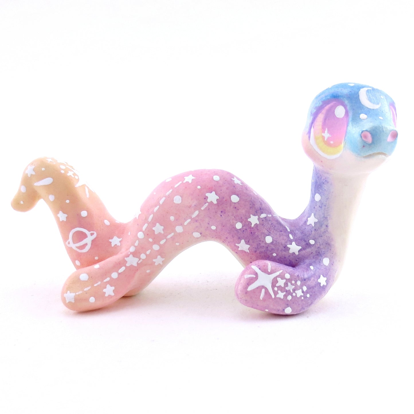 Constellation Ombre Noodle Nessie Figurine - Polymer Clay Enchanted Ocean Animals