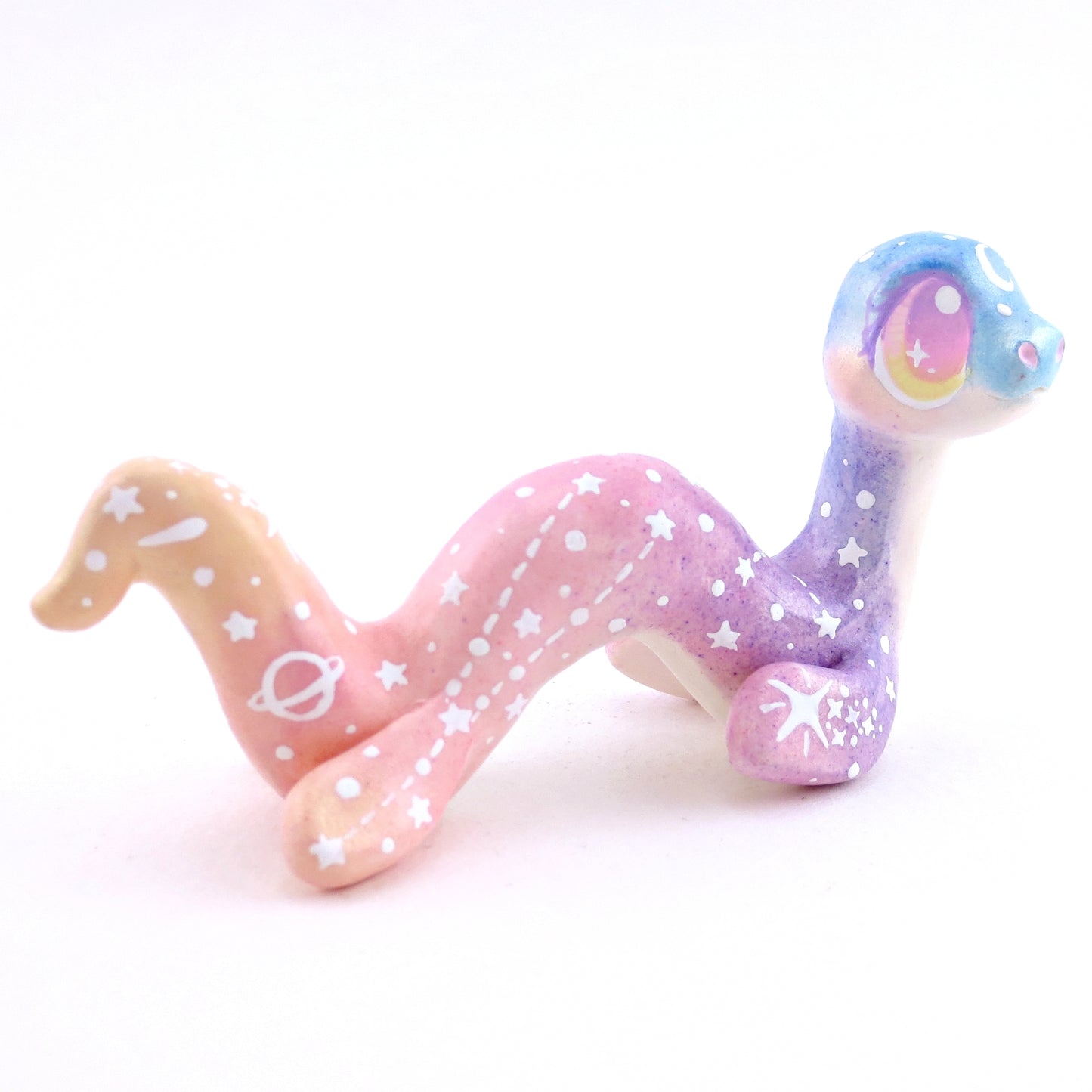 Constellation Ombre Noodle Nessie Figurine - Polymer Clay Enchanted Ocean Animals