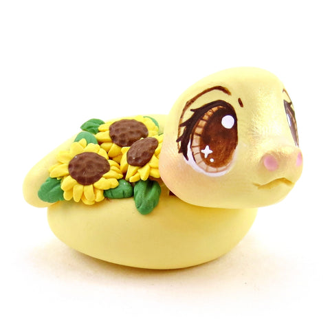 Sunflower Snake Figurine - Polymer Clay Cottagecore Fall Animal Collection