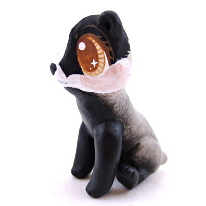 Brown-Eyed Badger Figurine - Polymer Clay Cottagecore Fall Animal Collection