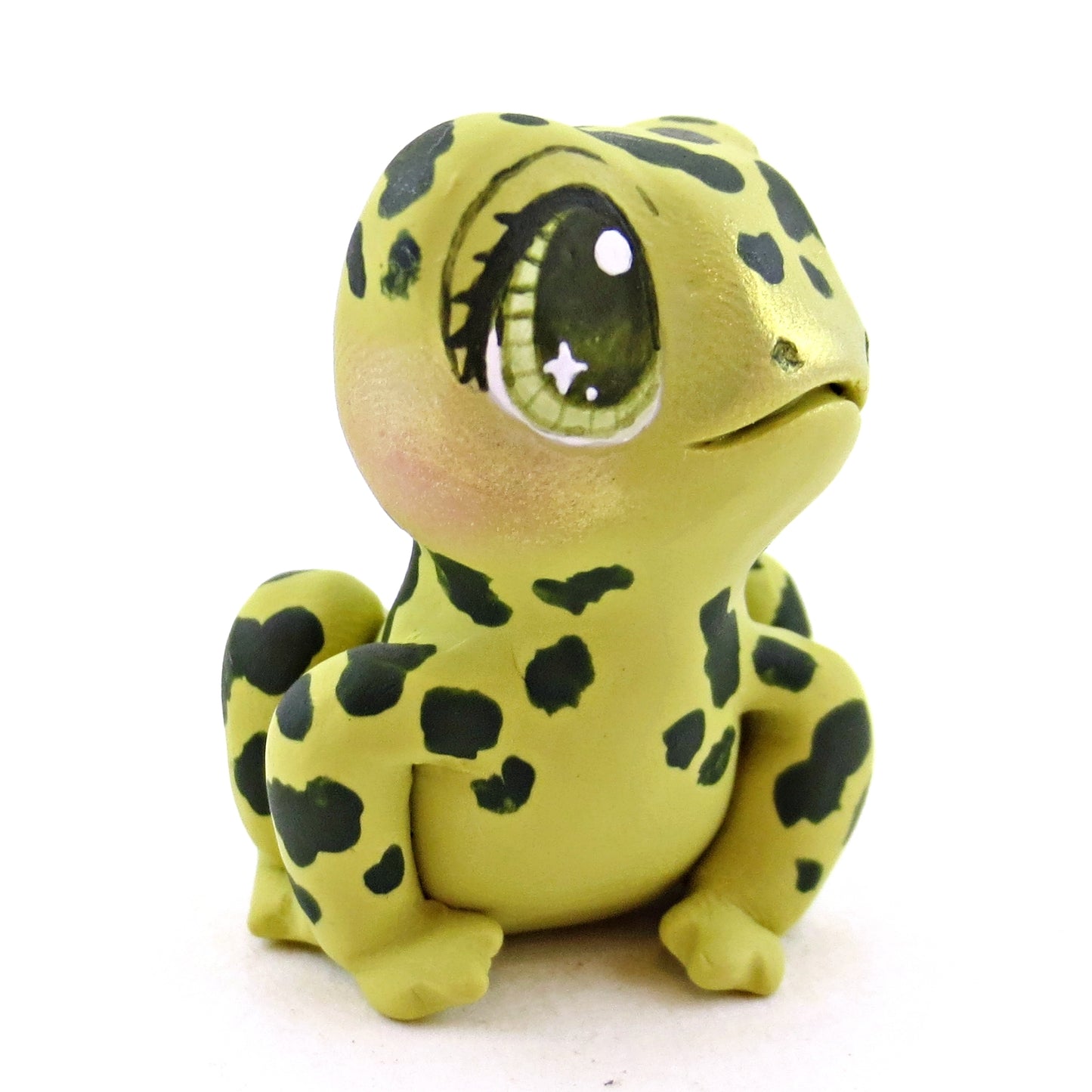 Light Green Chonky Frog Figurine - Polymer Clay Cottagecore Fall Animal Collection