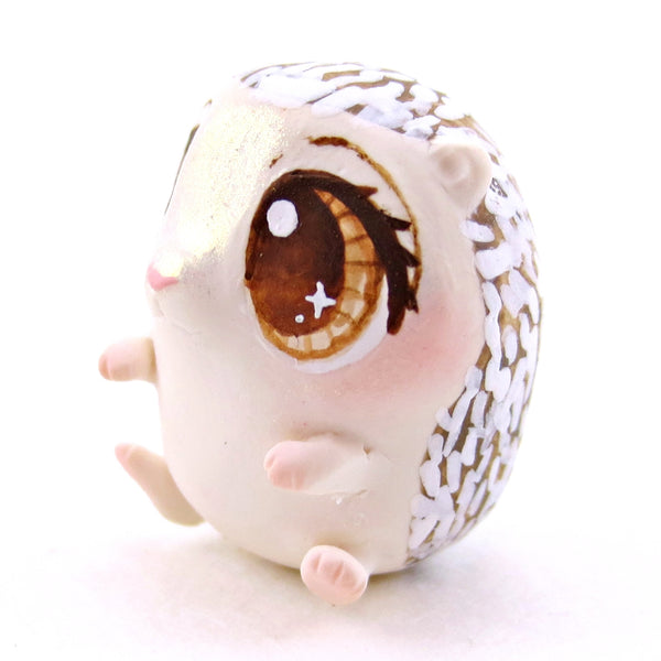 Brown-Eyed Mini Hedgehog Figurine - Polymer Clay Cottagecore Fall Animal Collection