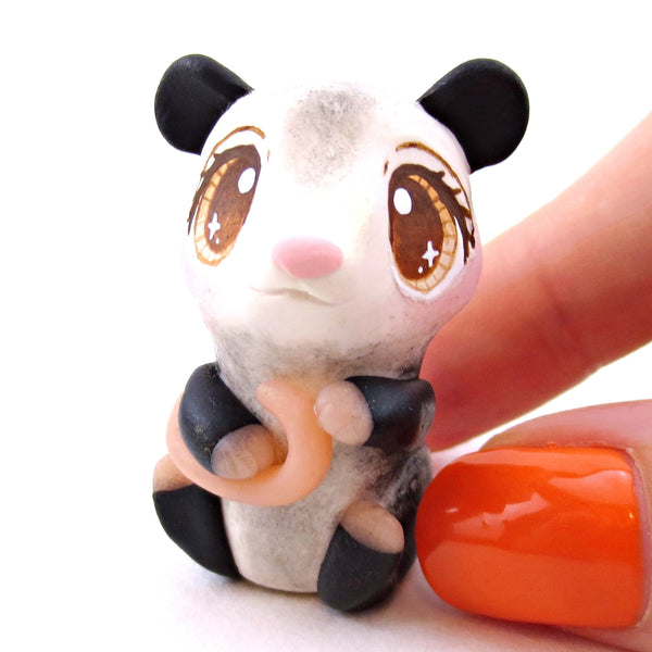 Little Possum Figurine - Polymer Clay Cottagecore Fall Animal Collection