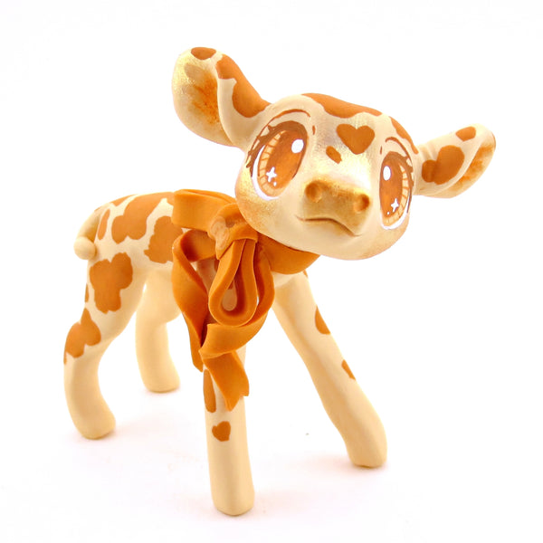 Littlest Pumpkin Cow Figurine - Polymer Clay Cottagecore Fall Animal Collection