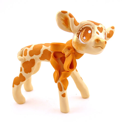 Littlest Pumpkin Cow Figurine - Polymer Clay Cottagecore Fall Animal Collection