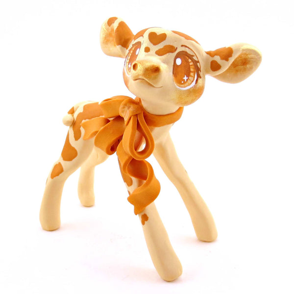 Pumpkin Cow Figurine - Polymer Clay Cottagecore Fall Animal Collection