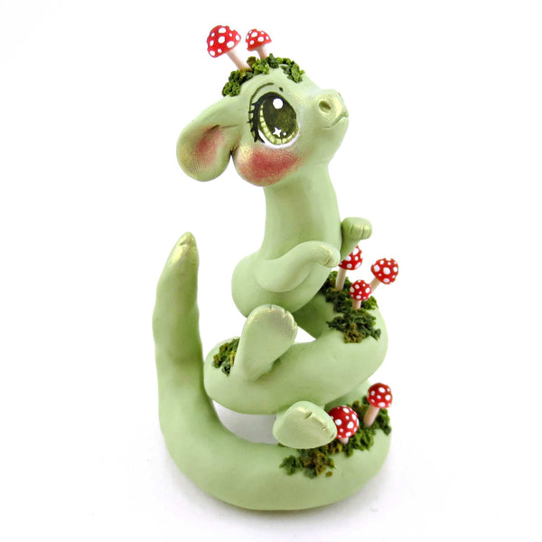 Mushroom Noodle Dragon Figurine - Polymer Clay Cottagecore Fall Animal Collection