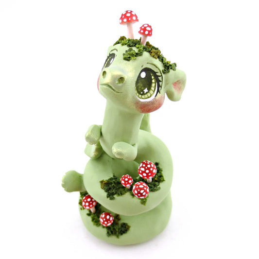 Mushroom Noodle Dragon Figurine - Polymer Clay Cottagecore Fall Animal Collection