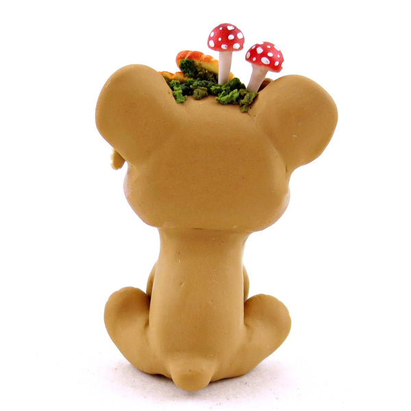 Fall Crown Bear Cub Figurine - Polymer Clay Cottagecore Fall Animal Collection