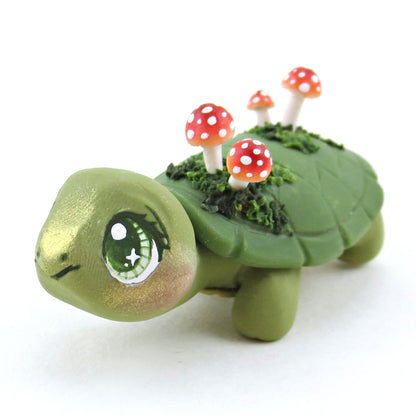 Mushroom Turtle Figurine - Polymer Clay Fall Collection