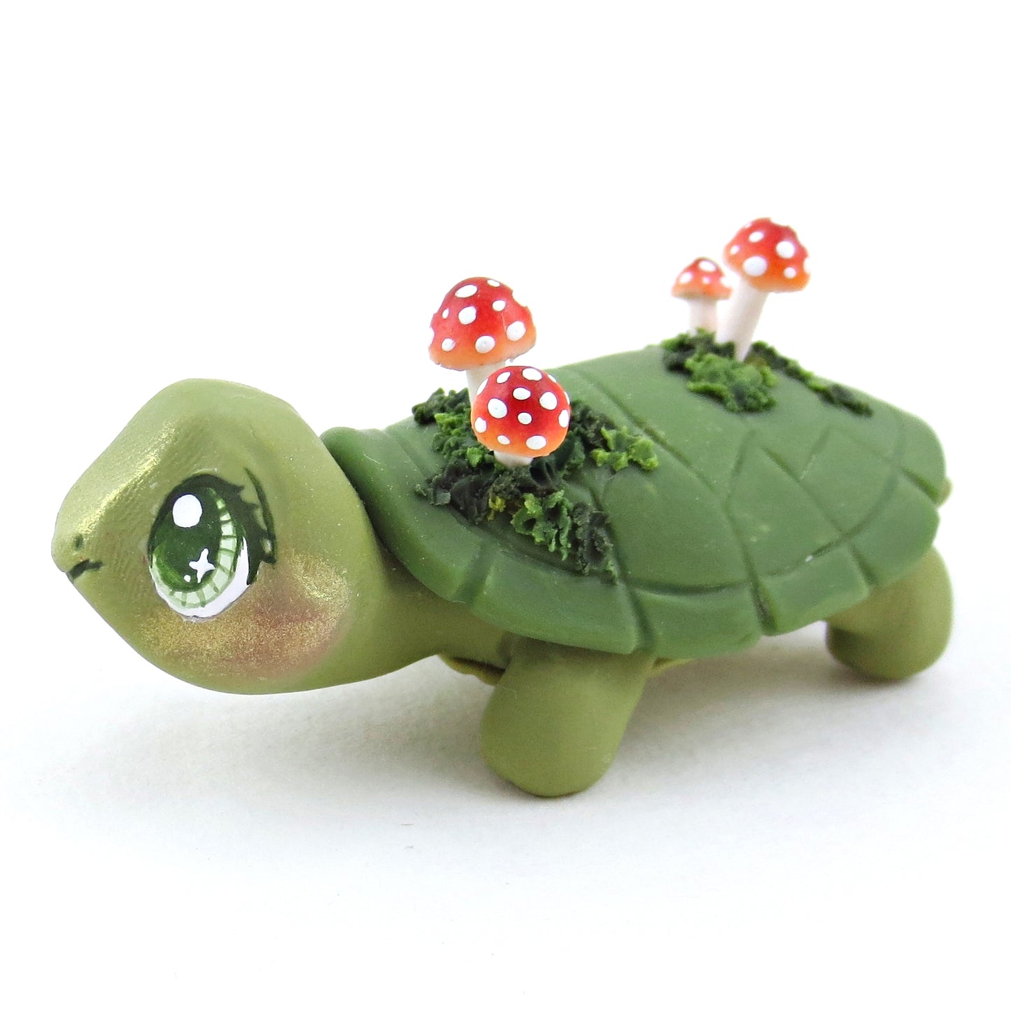 Mushroom Turtle Figurine - Polymer Clay Fall Collection