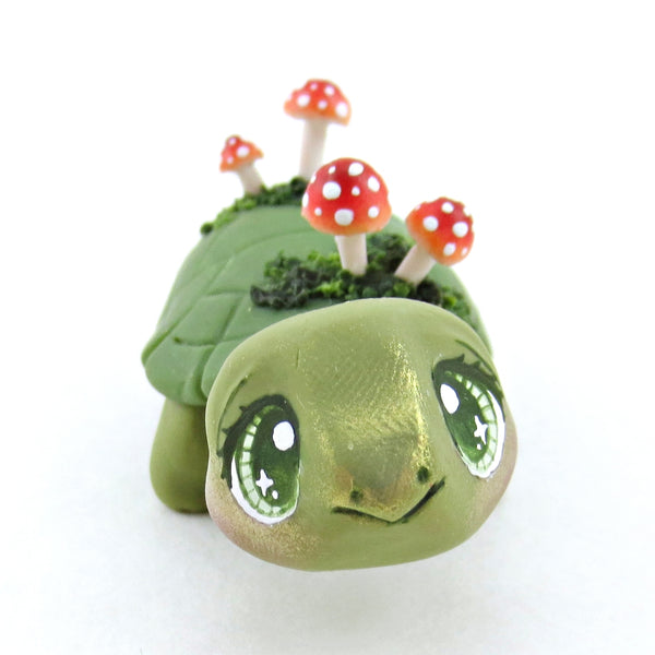 Mushroom Turtle Figurine - Polymer Clay Fall Collection