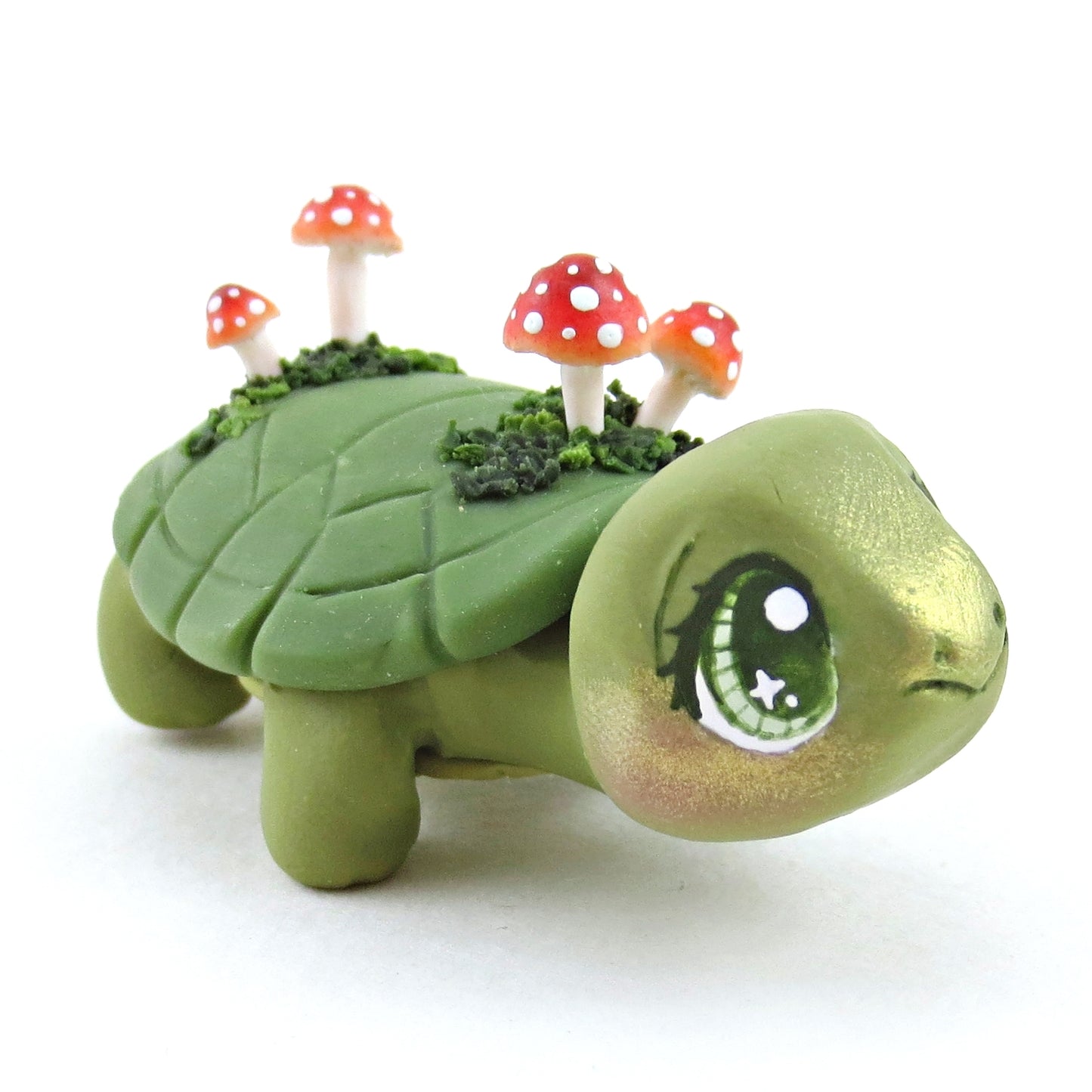 Mushroom Turtle Figurine - Polymer Clay Fall Collection