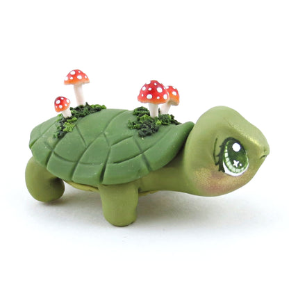 Mushroom Turtle Figurine - Polymer Clay Fall Collection