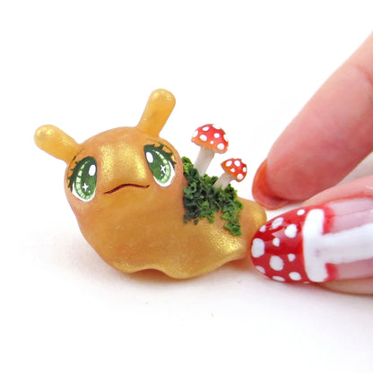 Mushroom Slug Figurine - Polymer Clay Fall Collection