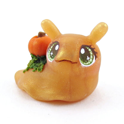 Pumpkin Slug Figurine - Polymer Clay Fall Collection