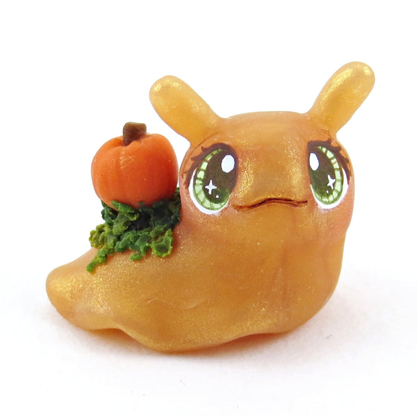 Pumpkin Slug Figurine - Polymer Clay Fall Collection