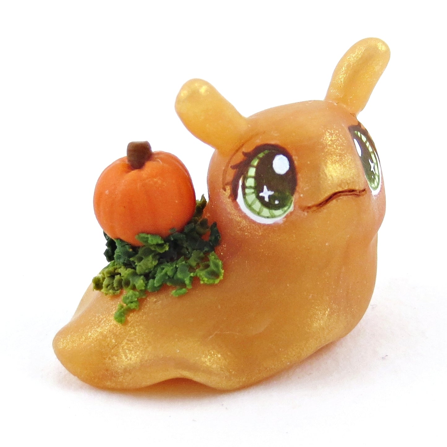 Pumpkin Slug Figurine - Polymer Clay Fall Collection