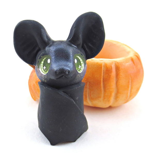Bat in Pumpkin Figurine - Polymer Clay Fall Collection