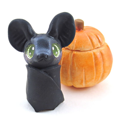 Bat in Pumpkin Figurine - Polymer Clay Fall Collection