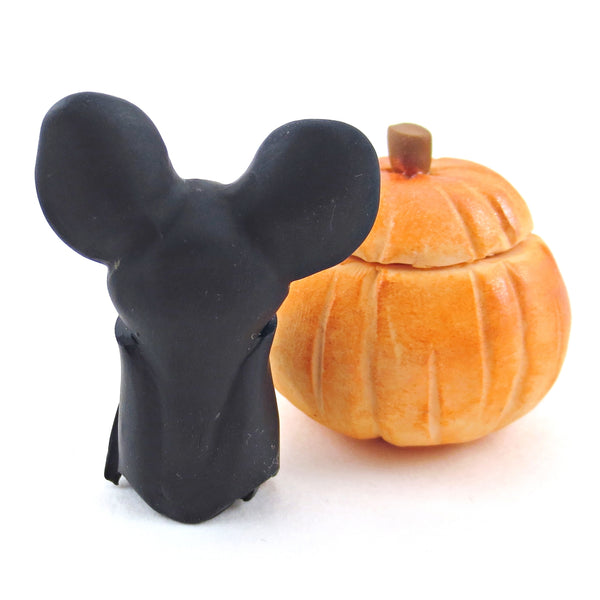 Bat in Pumpkin Figurine - Polymer Clay Fall Collection