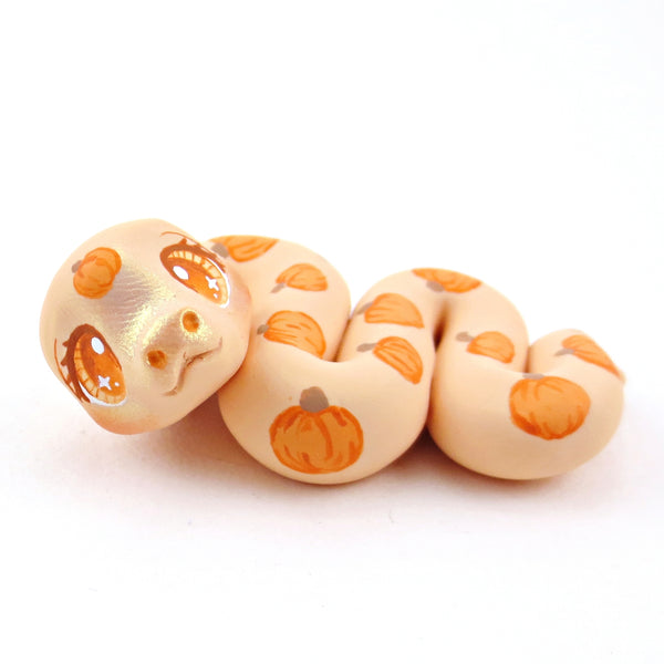 Pumpkin Snake Figurine - Polymer Clay Fall Collection
