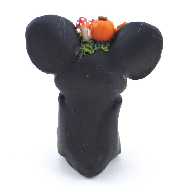 Cottagecore Fall Crown Bat Figurine - Polymer Clay Fall Collection