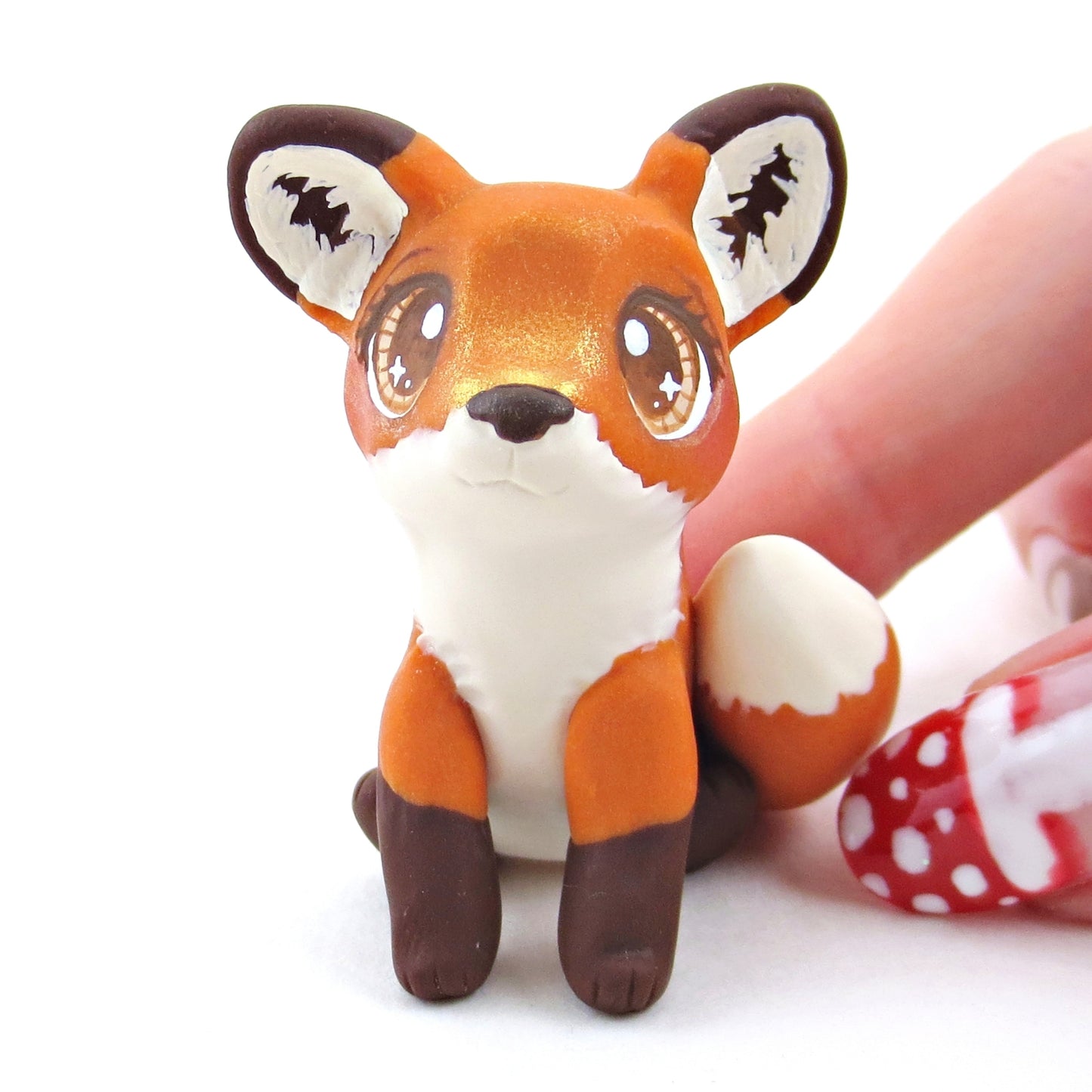 Floppy Ear Fox Figurine - Polymer Clay Fall Collection