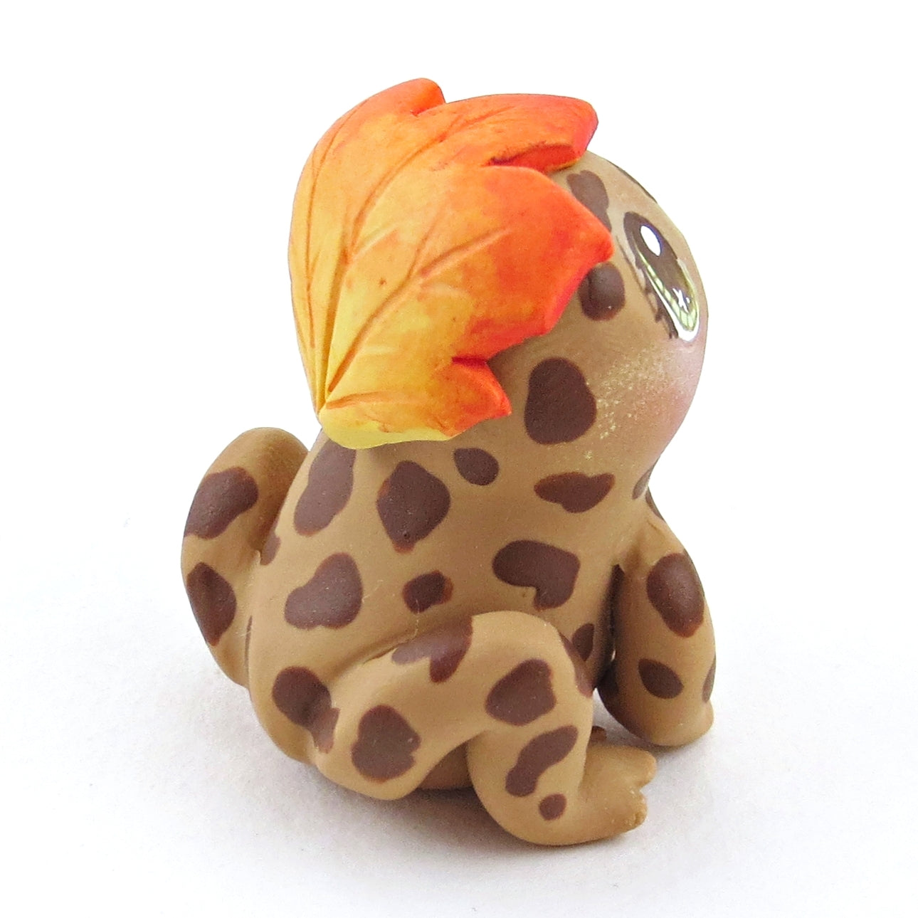 Fall Leaf Hat Toad Figurine - Polymer Clay Fall Collection