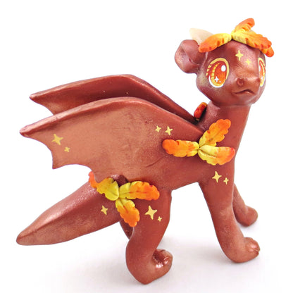 Fairytale Fall Leaf Dragon Figurine - Polymer Clay Fall Collection