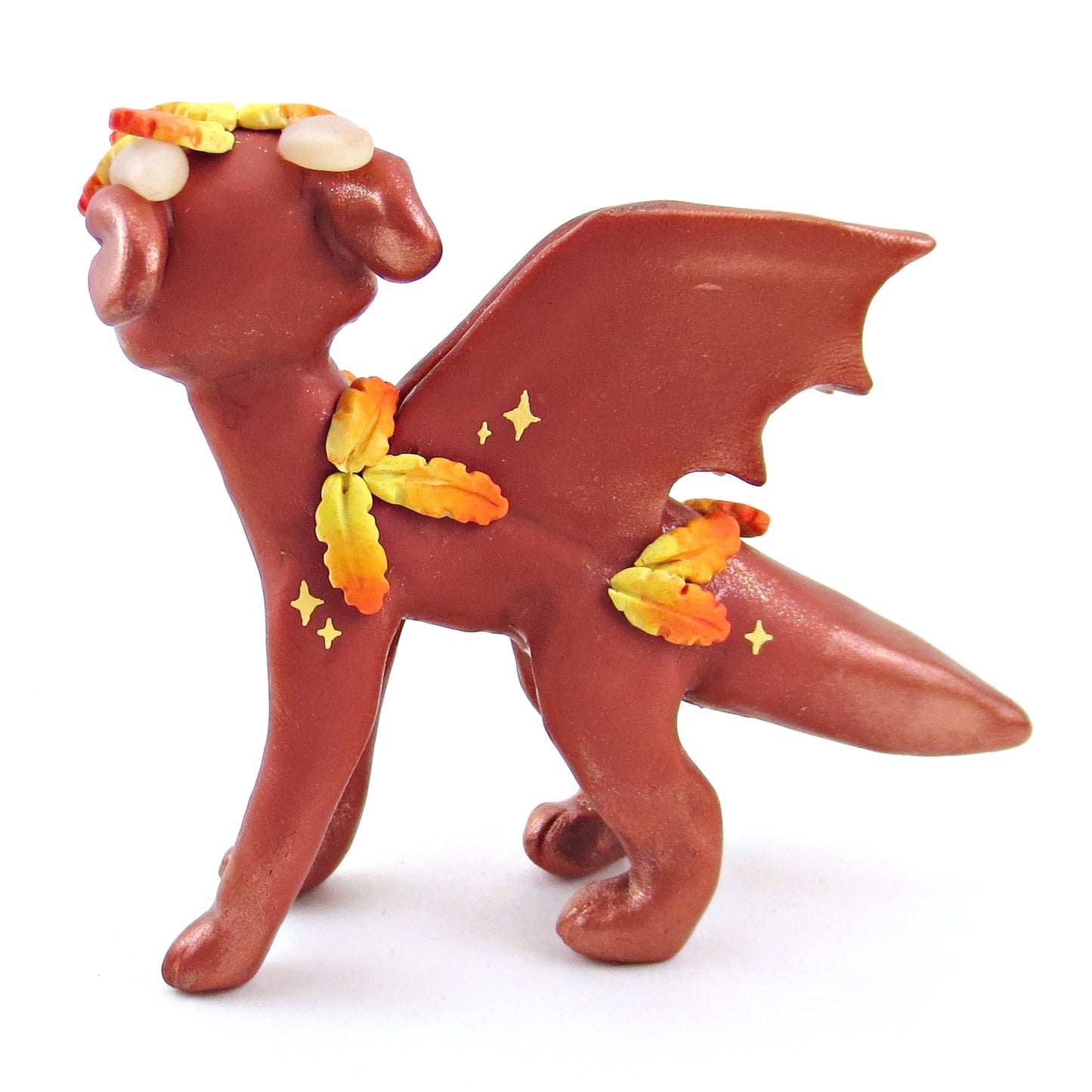 Fairytale Fall Leaf Dragon Figurine - Polymer Clay Fall Collection