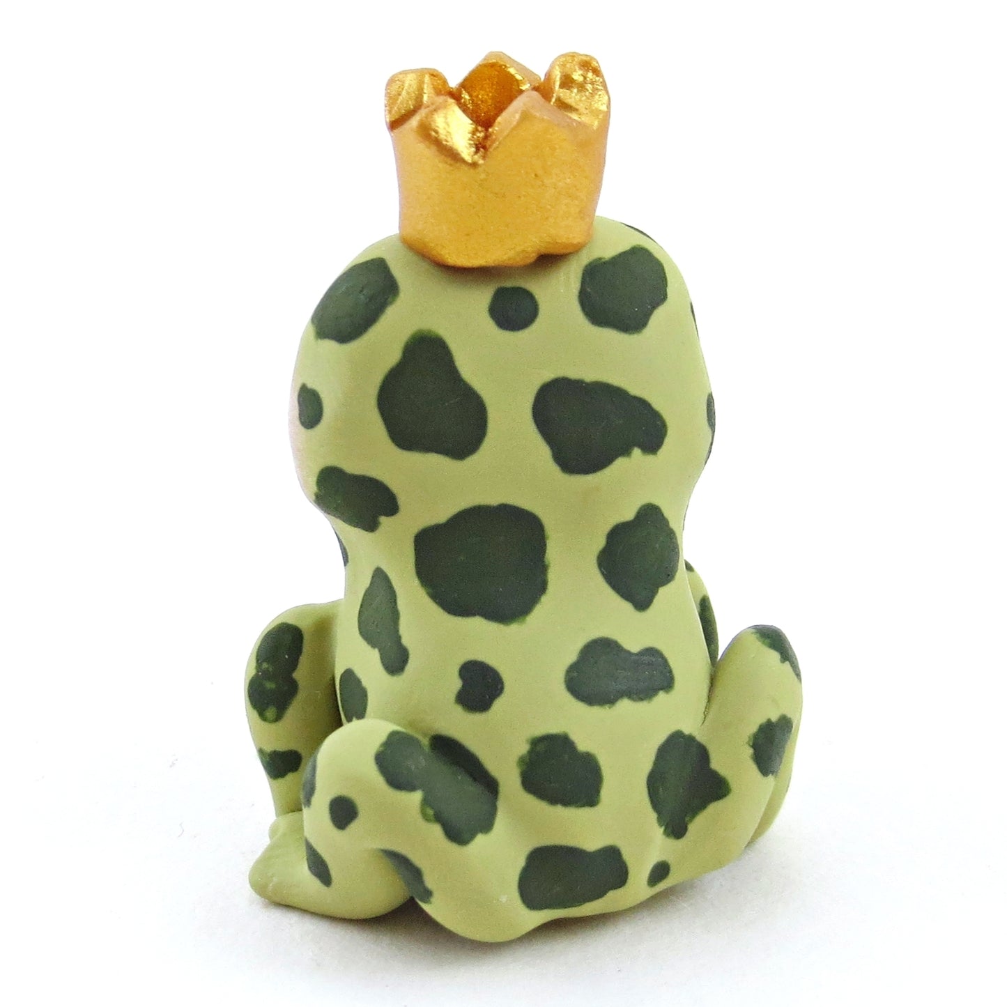 Fairytale Fall Medium Green Frog Prince Figurine - Polymer Clay Fall Collection