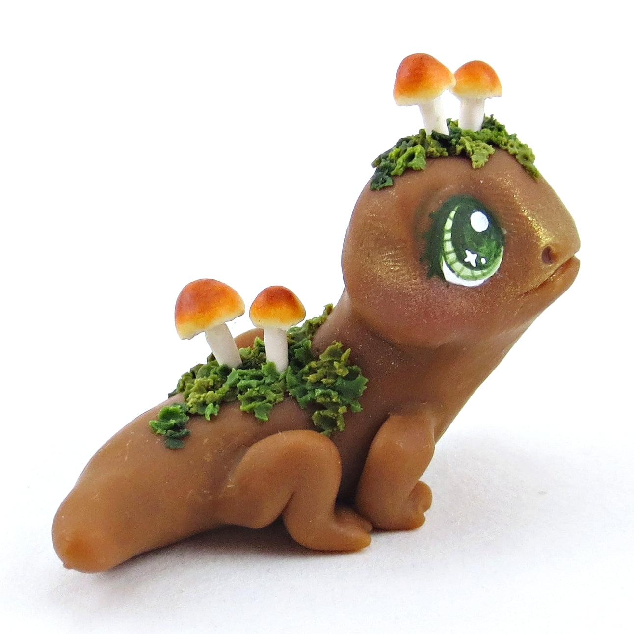 Fairytale Fall Mushroom Salamander Figurine - Polymer Clay Fall Collection