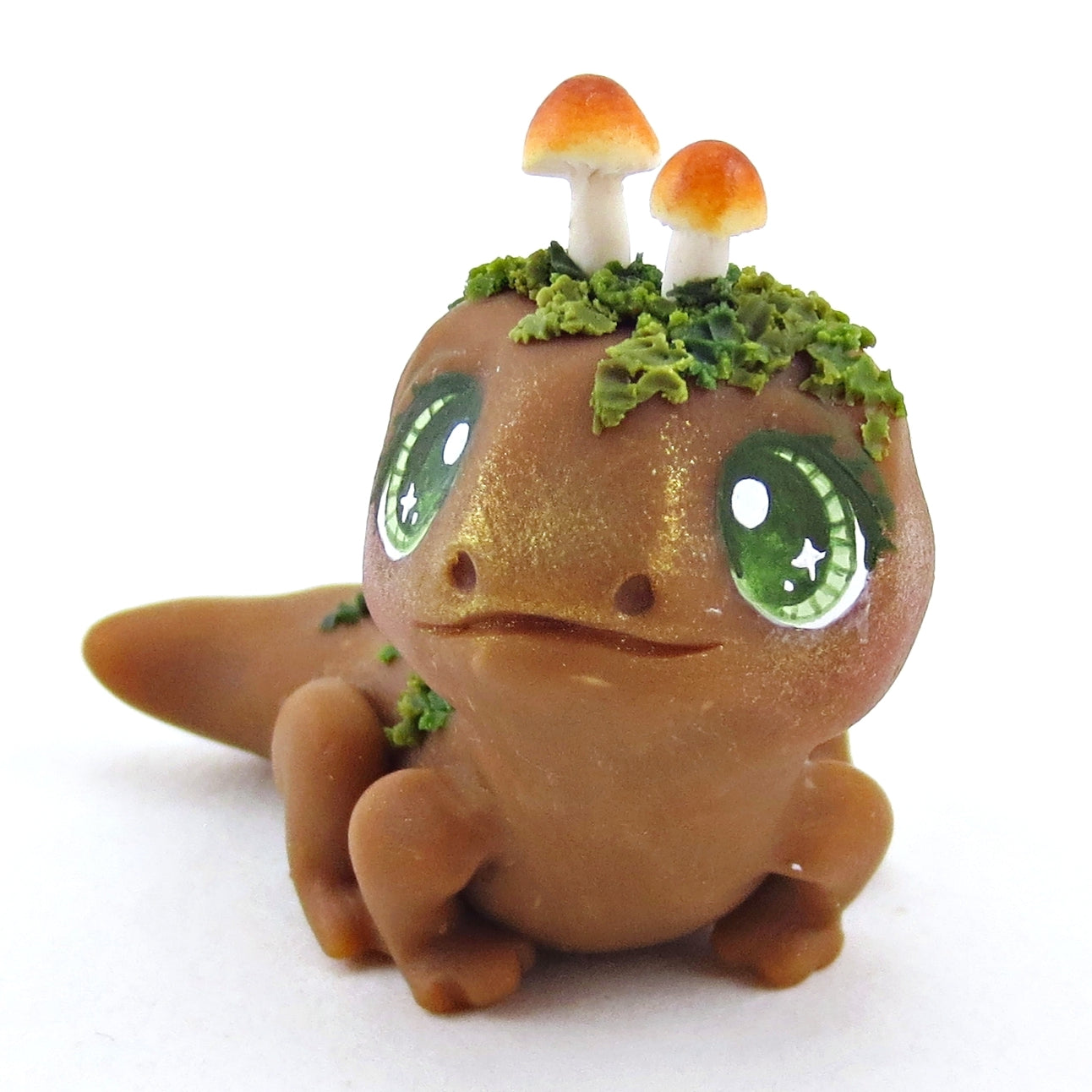 Fairytale Fall Mushroom Salamander Figurine - Polymer Clay Fall Collection