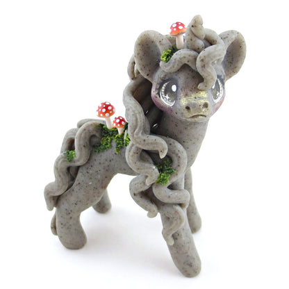 Fairytale Fall Mushroom Stone Gargoyle Unicorn Figurine - Polymer Clay Fall Collection