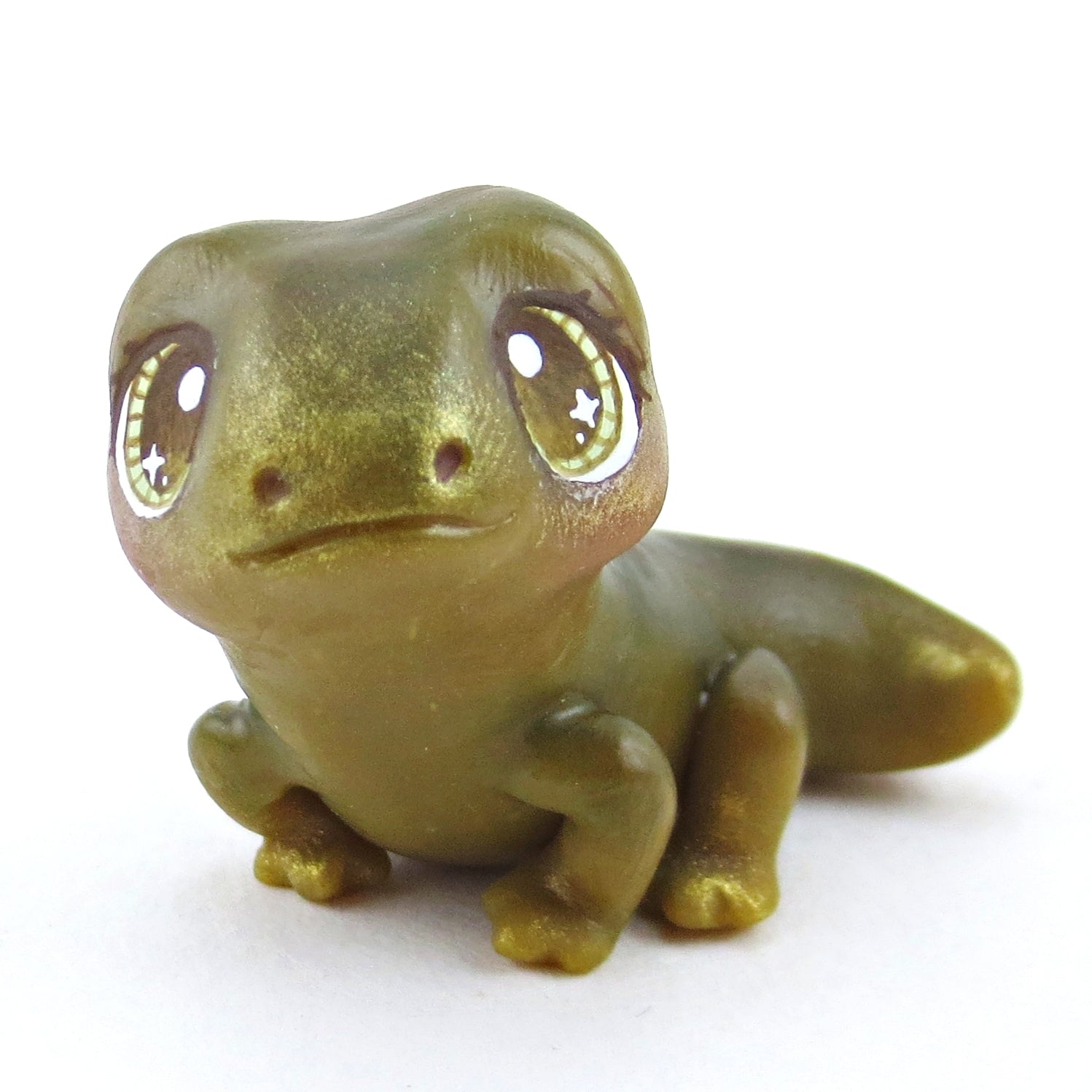Fairytale Fall Green Newt Figurine - Polymer Clay Fall Collection