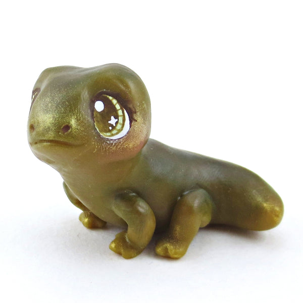 Fairytale Fall Green Newt Figurine - Polymer Clay Fall Collection