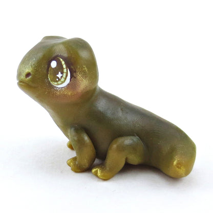 Fairytale Fall Green Newt Figurine - Polymer Clay Fall Collection