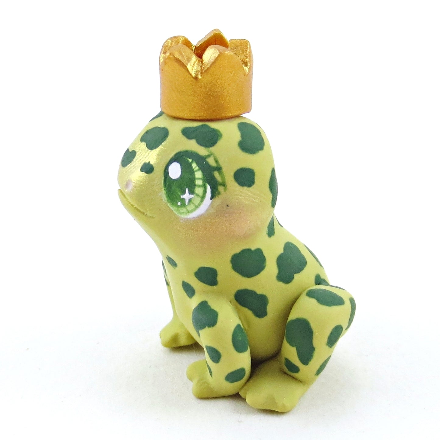 Fairytale Fall Bright Green Frog Prince Figurine - Polymer Clay Fall Collection