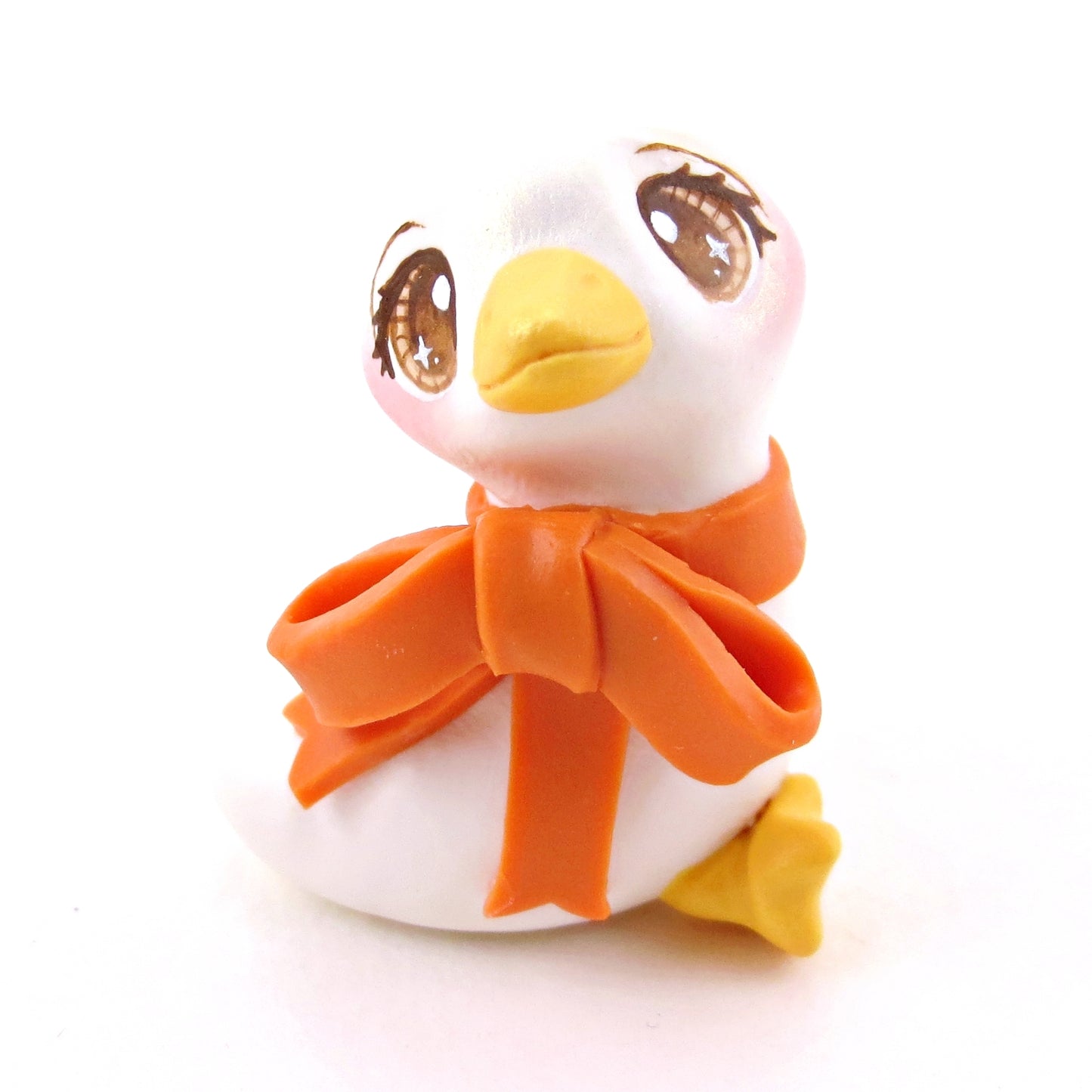 Bow Goose Figurine - Polymer Clay Fall Collection