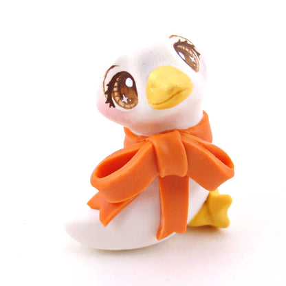 Bow Goose Figurine - Polymer Clay Fall Collection