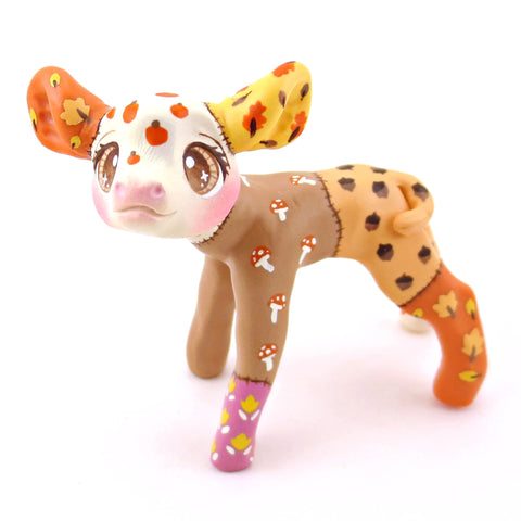 Patchwork Quilt Cow Figurine - Polymer Clay Fall Collection