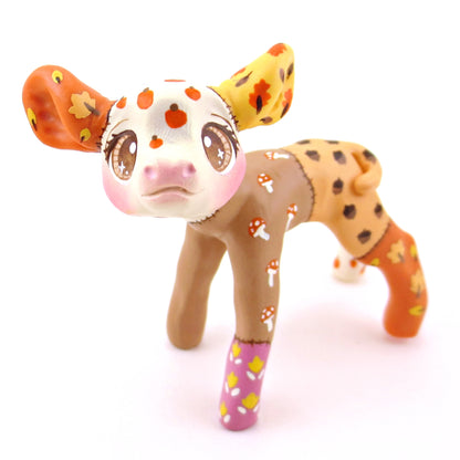 Patchwork Quilt Cow Figurine - Polymer Clay Fall Collection