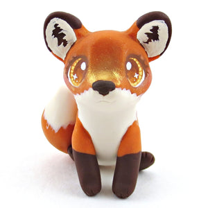 Amber-Eyed Fox Figurine - Polymer Clay Fall Collection